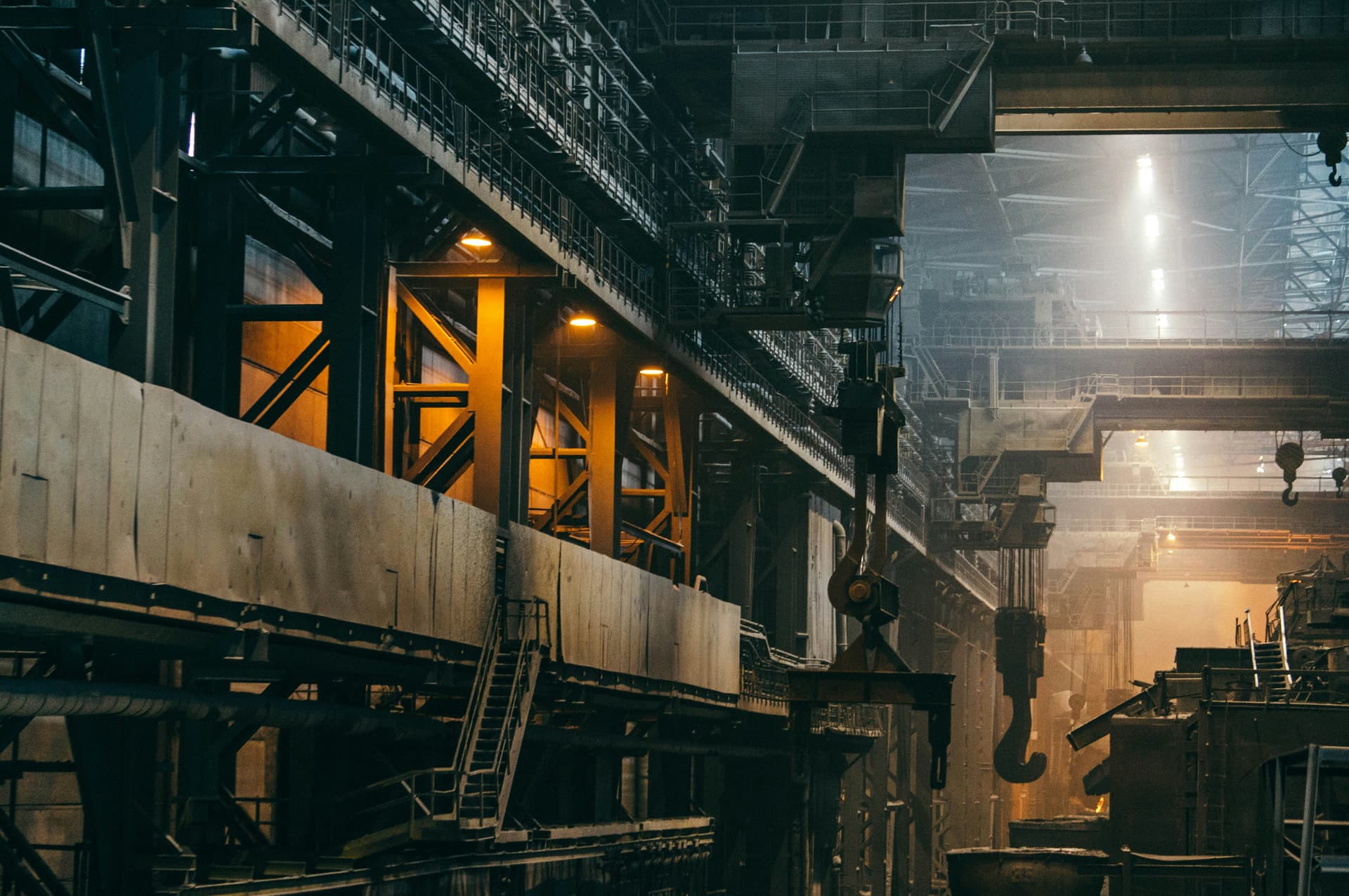 industrial factory setting with heavy machinery