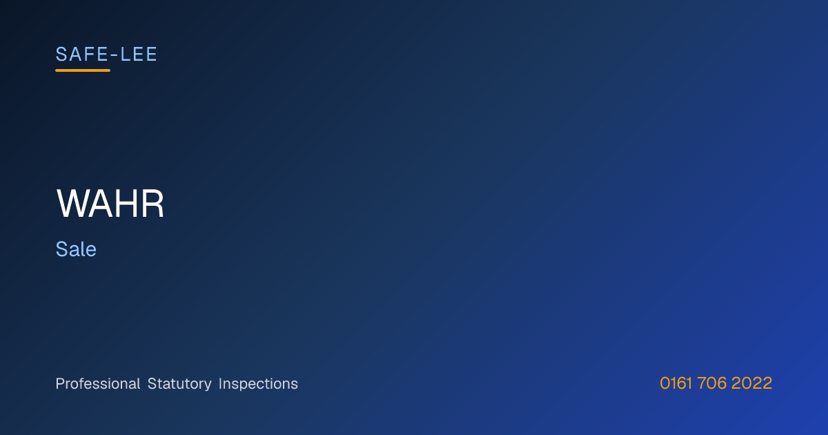 WAHR in Sale | Safe-Lee Inspections